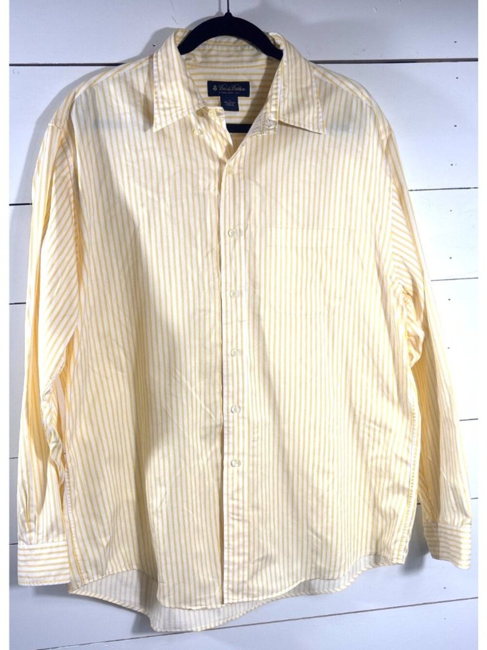 Brooks Brothers Striped Button-Up Dress Shirt Long Sleeve Cotton Mens Size L